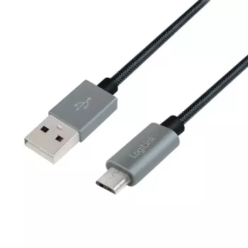 USB kábel LogiLink CU0132 1m USB A Micro-USB A sivý
