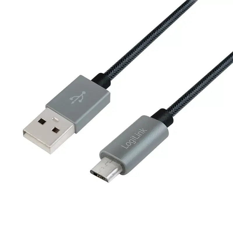 USB kábel LogiLink CU0132 1m USB A Micro-USB A sivý