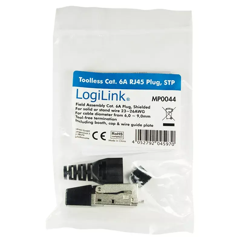LogiLink MP0044 EconLine konektor RJ45 na montáž v teréne, Cat6A