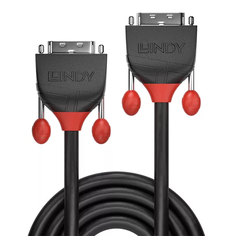 Lindy 5m DVI-D Dual Link kábel, Black Line