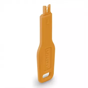 Lindy RJ45 Port Lock Key oranžová Model 47896 — Mechanický bezpečnostný kľúč pre zámky sieťových portov