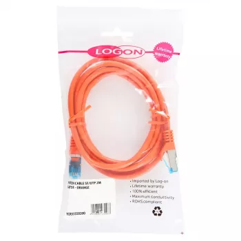 Sieťový kábel LOGON TCR55SS015O Cat5e SF/UTP (S-FTP) oranžový 1,5 m RJ-45–RJ-45
