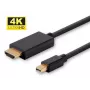 Microconnect MDPHDMI1B-4K video kábel adaptér 1 m Mini DisplayPort HDMI typ A (štandard) čierny