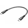 USB-C kábel Sandberg Survivor 0,2 m 100 W čierny biely