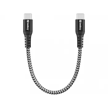 USB-C kábel Sandberg Survivor 0,2 m 100 W čierny biely