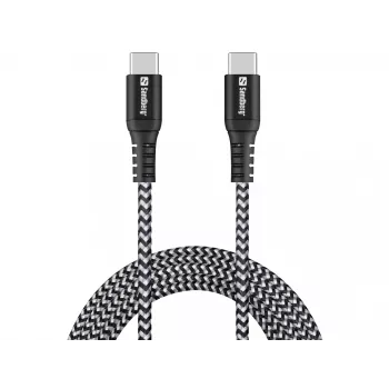USB-C kábel Sandberg Survivor 2M 100W čierny biely