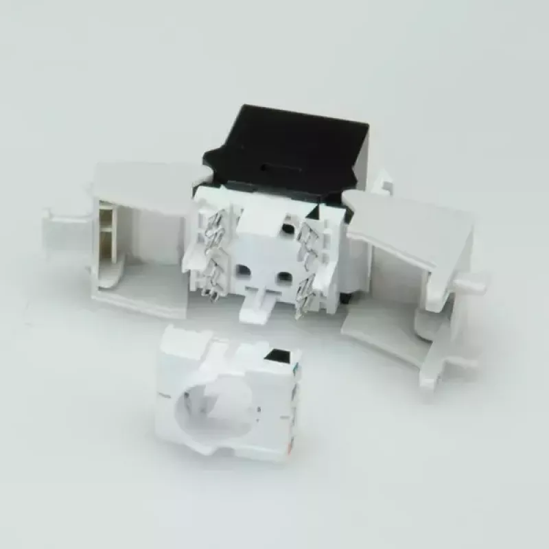 Keystone konektor samica ROLINE Cat.6/Class E štíhly RJ-45 nechránený čierny