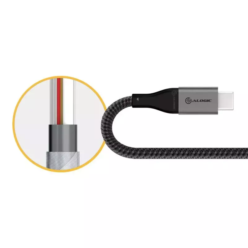 USB kábel ALOGIC ULCA2030-SGR 0,3 m USB 2.0 sivý