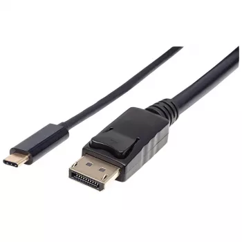 Manhattan USB-C na DisplayPort kábel, 4K@60Hz, 2 m, konektor samec na konektor samec, čierna, nie obojsmerný, trojročná záruka, porovnateľné s CDP2DP2MBD