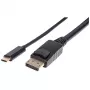 Manhattan USB-C na DisplayPort kábel, 4K@60Hz, 2 m, konektor samec na konektor samec, čierny, nie obojsmerný, trojročná záruka, porovnateľné s CDP2DP2MBD