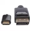 Manhattan USB-C na DisplayPort kábel, 4K@60Hz, 2 m, konektor samec na konektor samec, čierny, nie obojsmerný, trojročná záruka, porovnateľné s CDP2DP2MBD