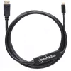 Manhattan USB-C na DisplayPort kábel, 4K@60Hz, 2 m, konektor samec na konektor samec, čierny, nie obojsmerný, trojročná záruka, porovnateľné s CDP2DP2MBD