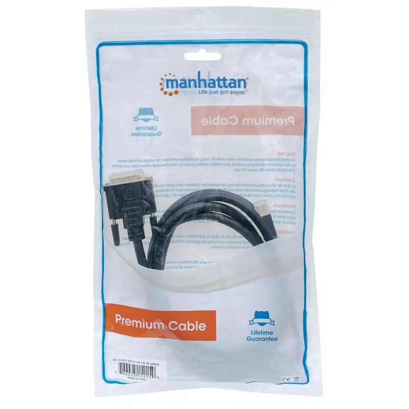 Manhattan 152150 video kábel z Mini DisplayPort na DVI-D, samec – samec, pasívny, 1,8 m, čierny