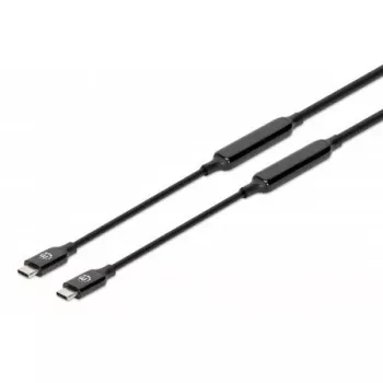 USB-C kábel Manhattan 5m aktívny konektor samec na konektor samec 10 Gbit/s 3A čierny