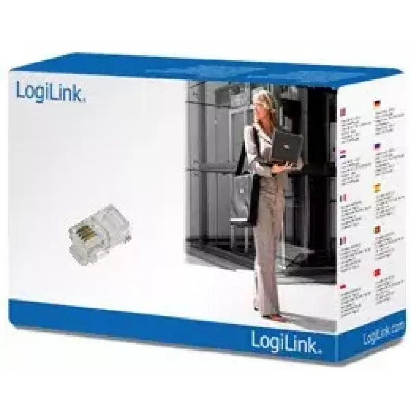 RJ10 konektor samec LogiLink MP0017 transparentný