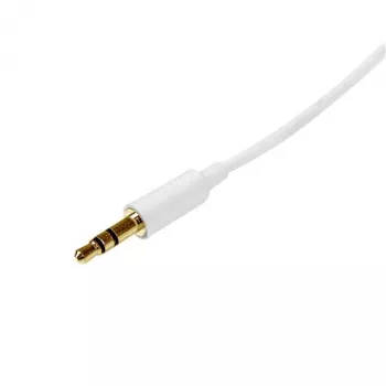 StarTech.com 1 m biely tenký 3,5 mm stereo audio kábel – konektor samec na konektor samec