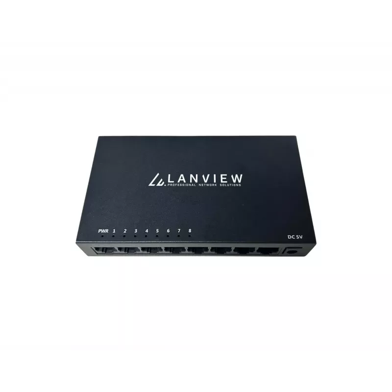 Neupravovaný switch Lanview LVN-DESK-8PORT-1G — 8-portový 1 Gbps Ethernet desktop switch