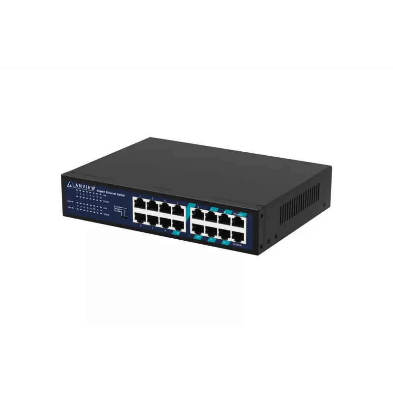 Neupravovaný switch Lanview LVN-1U-16PORT-1G 16-portový 1 Gbit/s Ethernet, montáž do racku 1U