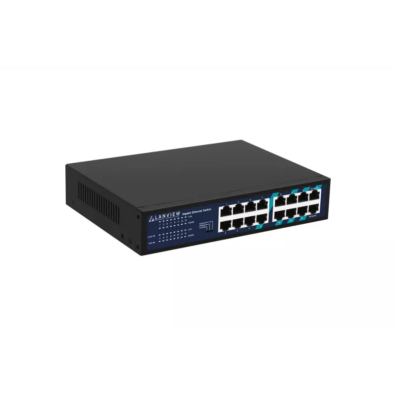 Neupravovaný switch Lanview LVN-1U-16PORT-1G 16-portový 1 Gbit/s Ethernet, montáž do racku 1U