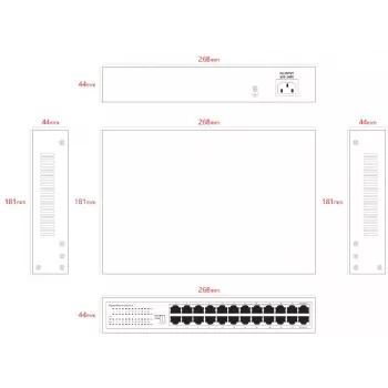 Neupravovaný switch Lanview LVN-1U-24PORT-1G — 24-portový Full-Gigabit rackmount
