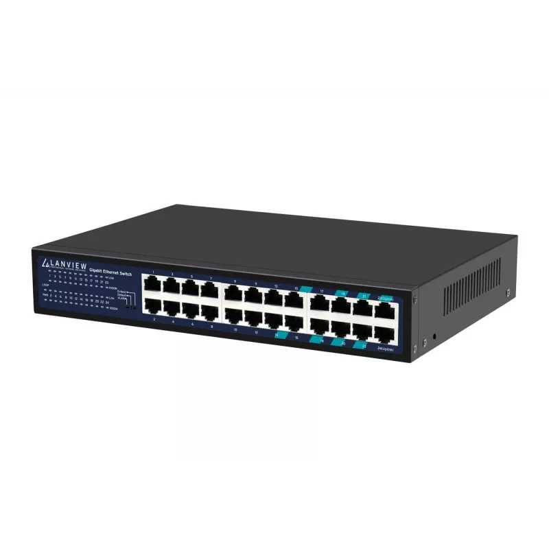 Neupravovaný switch Lanview LVN-1U-24PORT-1G — 24-portový Full-Gigabit rackmount