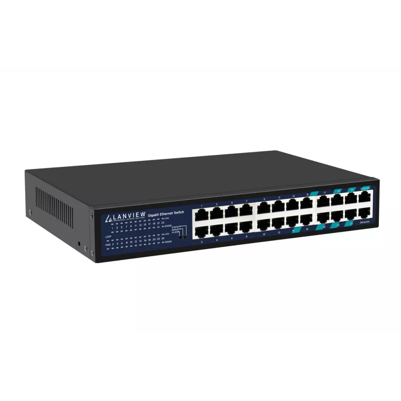 Neupravovaný switch Lanview LVN-1U-24PORT-1G — 24-portový Full-Gigabit rackmount