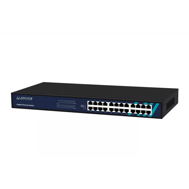 Neupravovaný switch Lanview LVN-1UMOUNT-24PORT-1G 24-portový Gigabit Ethernet switch, 1U inštalácia