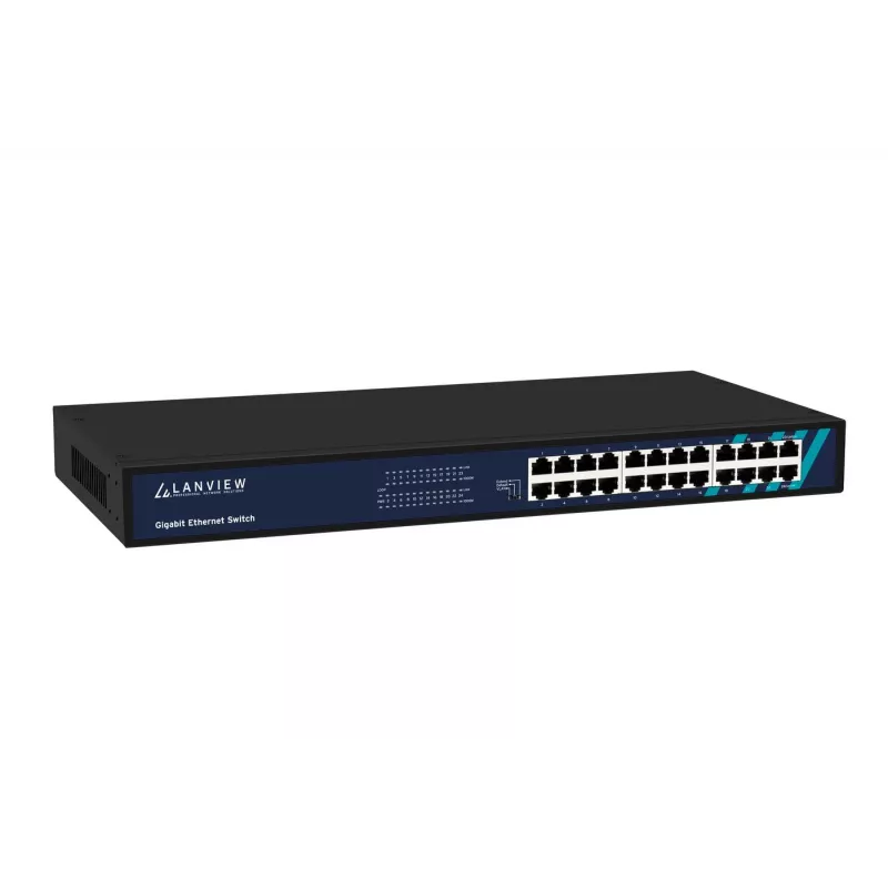 Neupravovaný switch Lanview LVN-1UMOUNT-24PORT-1G 24-portový Gigabit Ethernet switch, 1U inštalácia