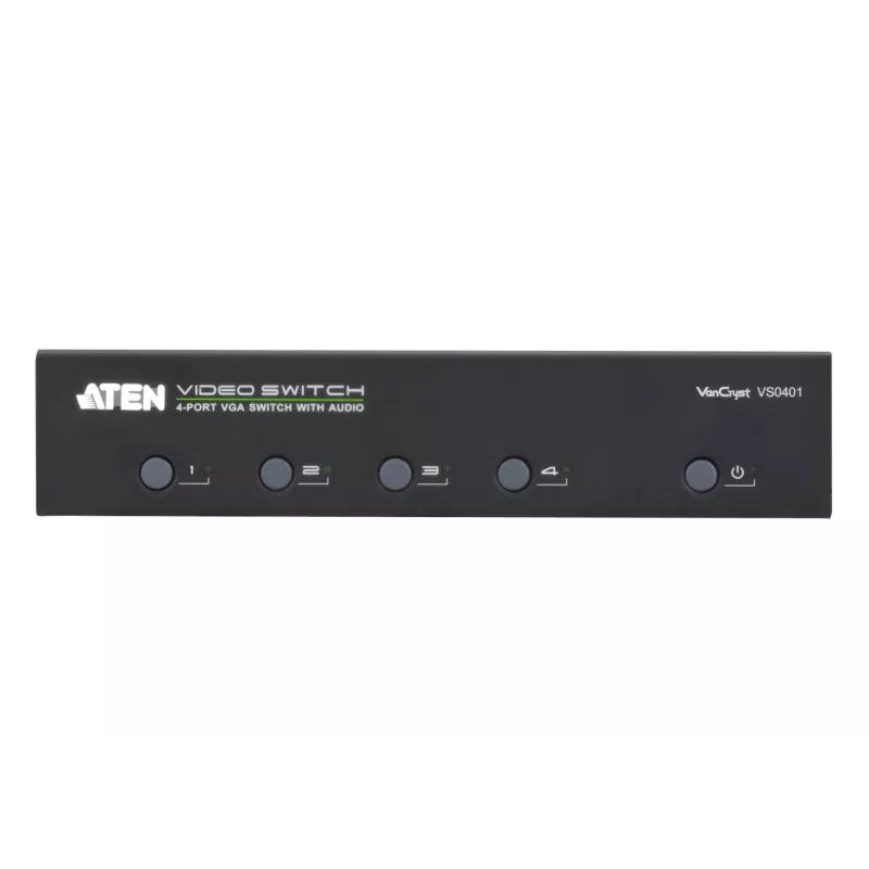 ATEN AT-VS0401, VGA, kov, čierna, 65 m, 300 MHz, 1920 x 1440 pixelov