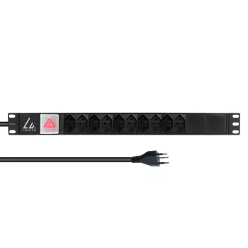 Lanview 19 inch racková zásuvková lišta 1U 10A, 10x švajčiarska T13 (LVR-2MCH-SW-CH10)