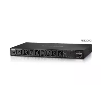 ATEN PE8208G eco PDU, spínaná a meraná pre každú zásuvku, 8 zásuviek (7x C13, 1x C19), 16A, 1U