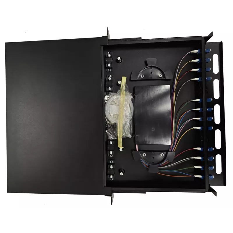 Lanview LVO-101015 výsuvný optický panel ODF, 1U, 24 vlákien, LC, SM OS2