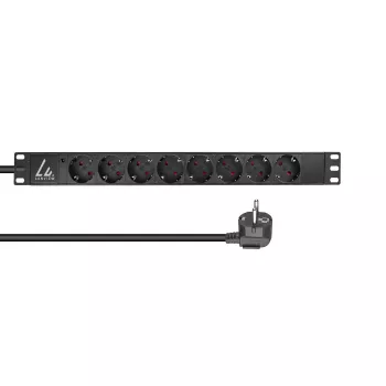 Lanview LVR-2MSCH-LIC-SCH8 jednotka rozvodu napájania (PDU) 8 AC výstupy 1U čierna
