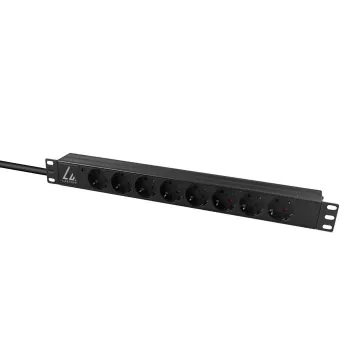 Lanview LVR-2MSCH-LIC-SCH8 jednotka rozvodu napájania (PDU) 8 AC výstupy 1U čierna