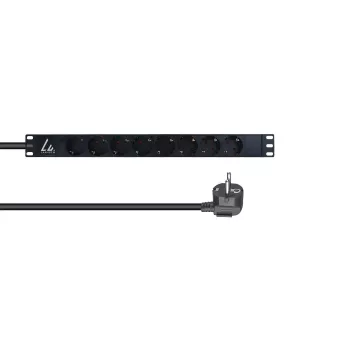 Lanview LVR-3MSCH-LIC-SCH8 jednotka rozvodu napájania (PDU) 8 AC výstupy 1U čierna