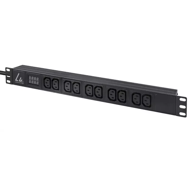 Lanview LVR-3MIEC-AMP-10C13 jednotka rozvodu napájania (PDU) 10 AC výstupy 1U čierna