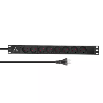 Lanview LVR-2MDK-LIC-DK8 jednotka rozvodu napájania (PDU) 8 AC výstupy 1U čierna