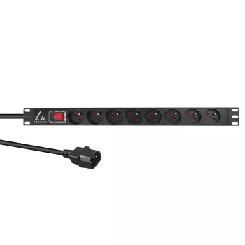 Lanview LVR-2MSCH-SW-C13-8 jednotka rozvodu napájania (PDU) 8 AC výstupy 1U čierna
