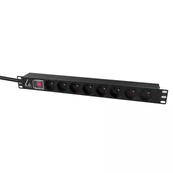 Lanview LVR-2MSCH-SW-C13-8 jednotka rozvodu napájania (PDU) 8 AC výstupy 1U čierna