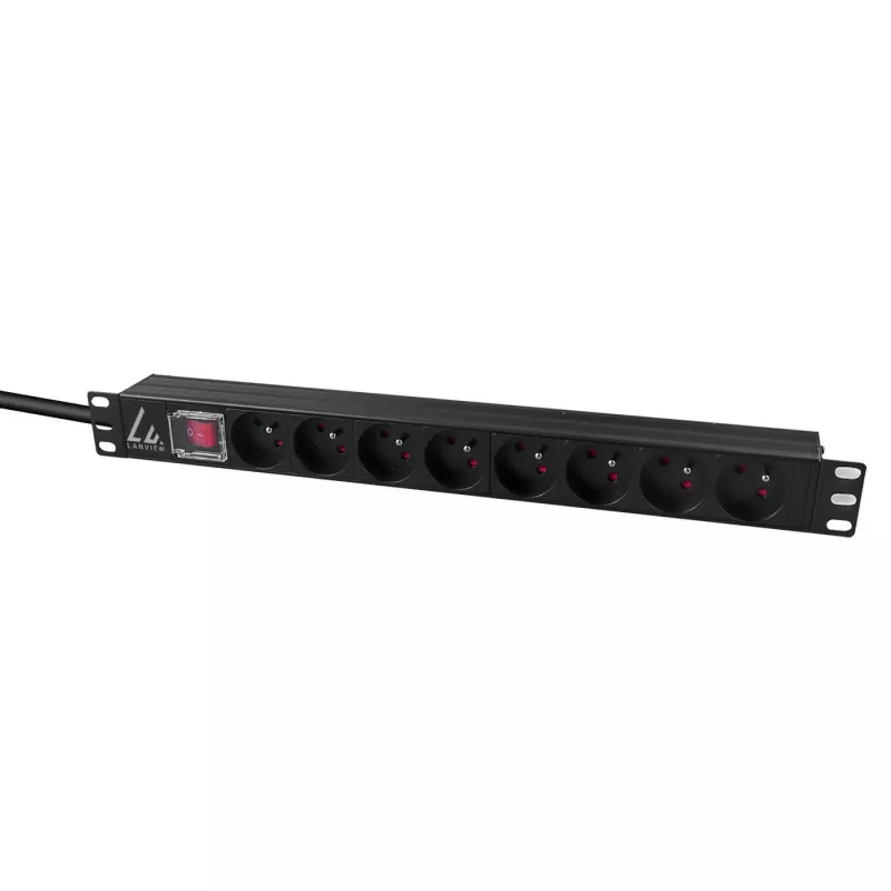 Lanview LVR-2MSCH-SW-C13-8 jednotka rozvodu napájania (PDU) 8 AC výstupy 1U čierna