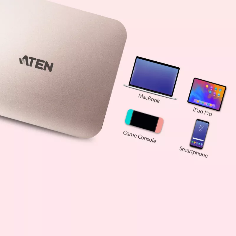 ATEN UH3235 USB-C 4K ultra mini dok s priechodným napájaním