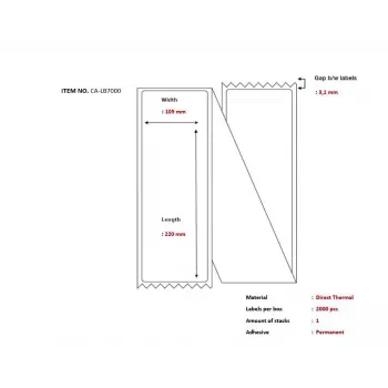 Capture termo prepravné etikety 105 x 220 mm CA-LB7000 – priame termo etikety na prepravu