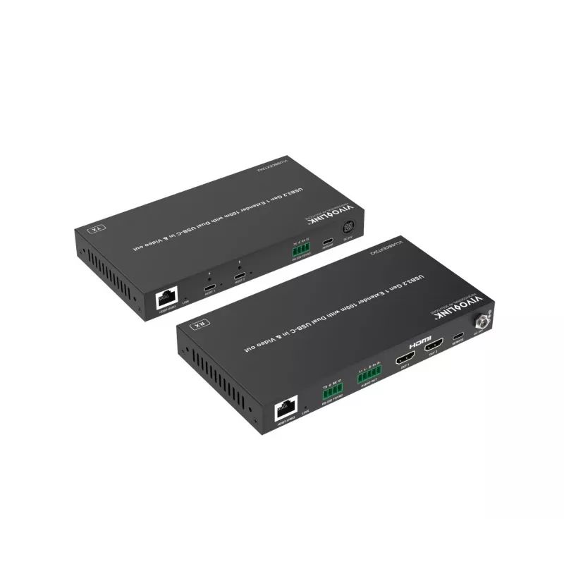 VivoLink VLUSBCEXT2X2 extender USB 3.2 Gen 1, 100 m, dvojitý vstup USB-C a video