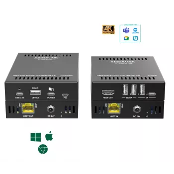 KVM rozširujúci modul vysielač a prijímač Vivolink VLUSBCEXT151 HDMI USB káblový 70 m