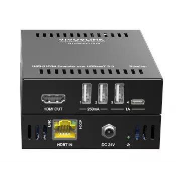 KVM rozširujúci modul vysielač a prijímač Vivolink VLUSBCEXT151 HDMI USB káblový 70 m