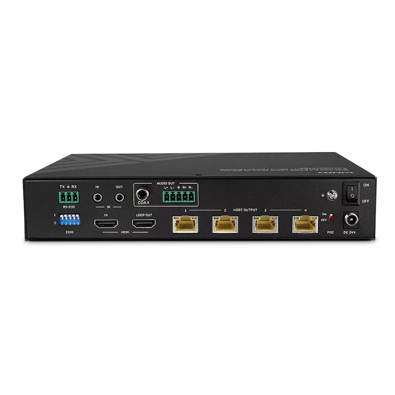 Lindy 100m Cat.6 4-portový HDMI 4K60 HDBT splitter extender