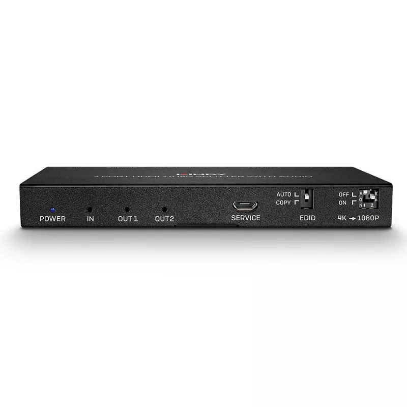 HDMI splitter Lindy 2-portový HDMI 18G splitter s audiom a downscalingom