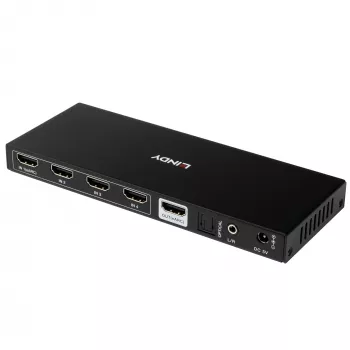 Lindy 4-portový HDMI 8K60 prepínač s eARC HDMI USB A USB C