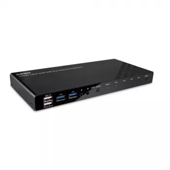 Lindy 4-portový HDMI 4K60, USB 3.0 a audio KVM switch