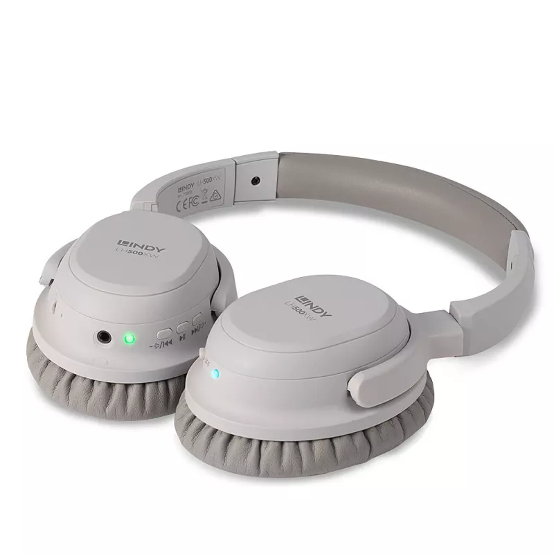 Lindy LH500XW headset káblový a bezdrôtový cez hlavu hovory/hudba Micro-USB Bluetooth sivý